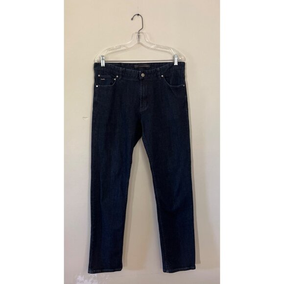 Michael Kors Mens 34" X 32" Tailored Fit Dark Blue Denim Jeans High Waist - Picture 1 of 6